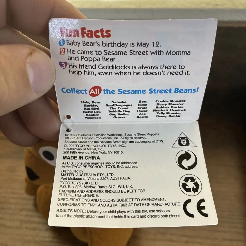Tyco Sesame Street Beans BABY BEAR Muppet 7